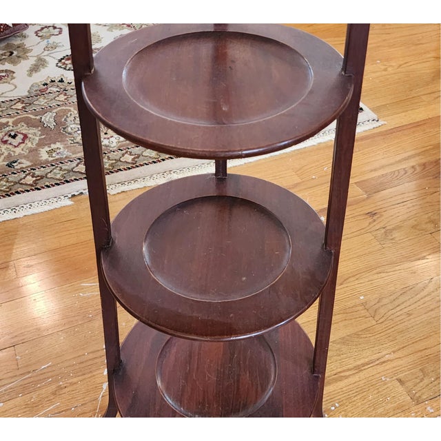 Traditional Vintage Edwardian Three-Tired Muffin Stand For Sale - Image 3 of 9