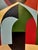 1970s Colorful Mid Century Modern Color Block Cathedral Painting by Jacques Lamy For Sale - Image 5 of 9