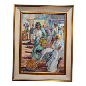 1946 P. W. Lamb South African Impressionist Durban Market Oil Painting