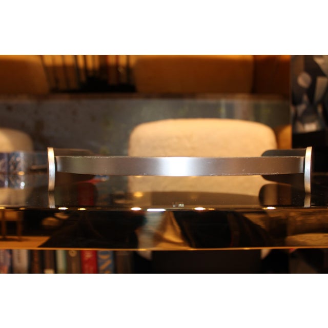 Vintage Ginger Brown Blue Straw Tray For Sale In New York - Image 6 of 8