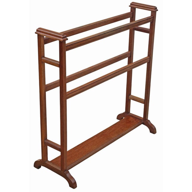 Antique Mahogany Towel Rail Stand, 1920s For Sale - Image 6 of 6