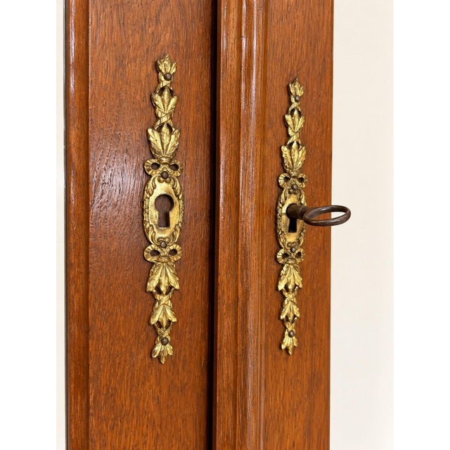 Art Nouveau Oak 2-Door Wardrobe with Beveled Mirrors, 1890s For Sale - Image 4 of 6