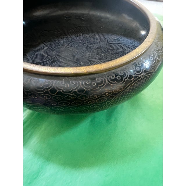 Chinese Vintage Chinese Republic Period Cloisonné Brush Washer For Sale - Image 3 of 11