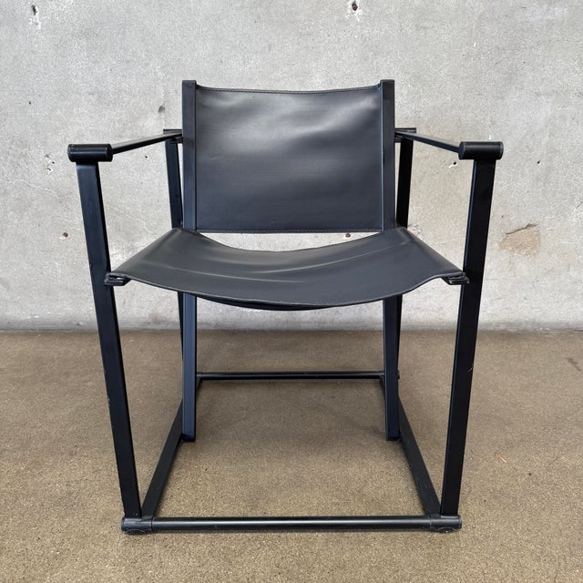 An iconic piece of Dutch architectural minimalism, this postmodern "Kubus" (Cube) FM60 armchair was designed by Radboud...