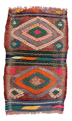 Vintage Turkish Mini Wool Kilim Rug