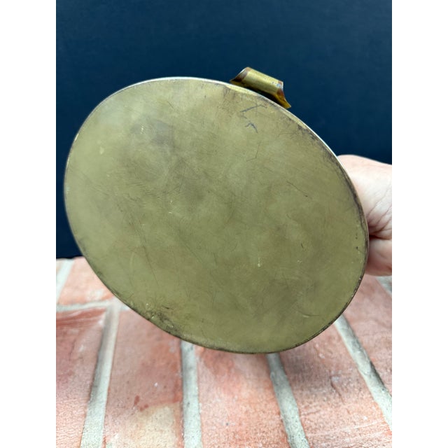 Vintage Brass Oval Trinket Box With Aged Patina For Sale - Image 11 of 11