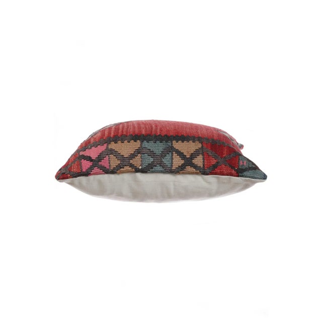 Decorative pillow cover made from vintage handwoven Turkish kilim pieces. Backed with good quality cotton fabric. Pillow...