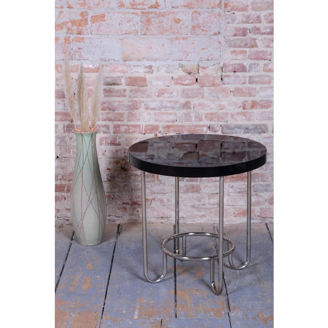 Czech Bauhaus Round Table in Chrome attributed to Slezák Factories, 1920s For Sale - Image 10 of 11