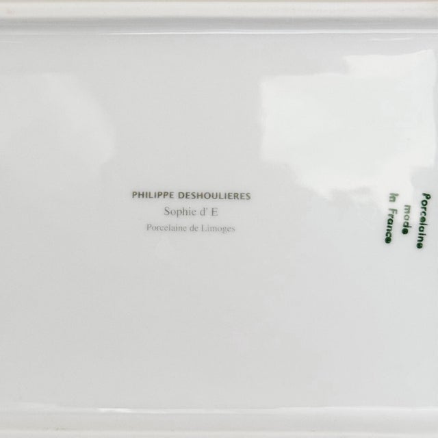 Vintage French Limoges Porcelain Equestrian Vide Poche Tray by Philippe Deshoulières For Sale - Image 4 of 5