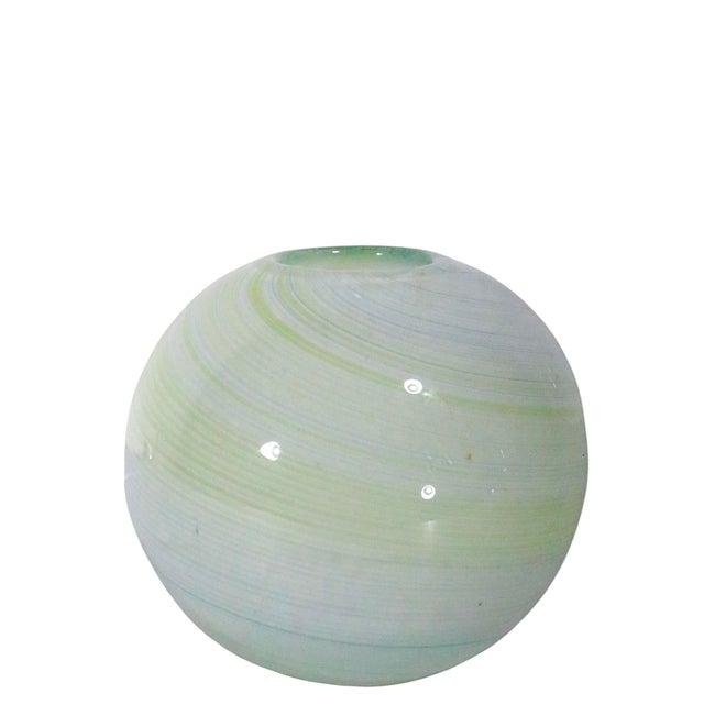 Dansk Post Modern Coastal Style Art Glass Rose Bowl by Dansk, 1990s For Sale - Image 4 of 5