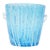 Vintage Murano Venini Ice Bucket in Turquoise With White Lines 1980's For Sale