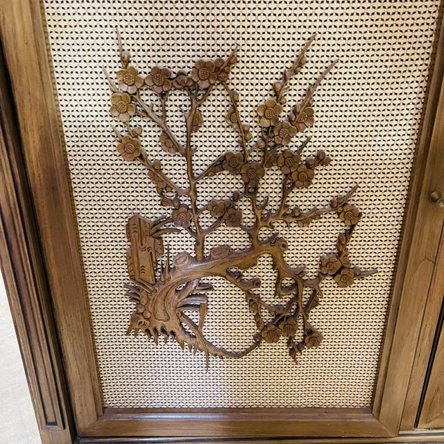 1960s Vintage Chinese Carved Wood Sideboard Buffet Server Ricardo Lynn & Co For Sale - Image 9 of 12
