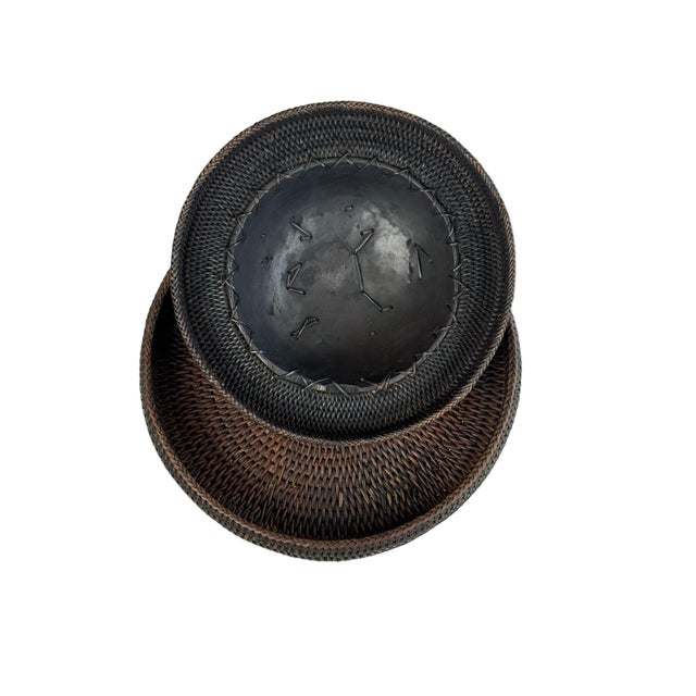 1960s Philippines Basket Dish Ifugao Tribe Lizard Lid For Sale In Phoenix - Image 6 of 8