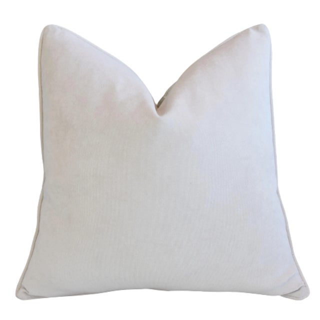 Early 21st Century Designer Fabricut Fabrics Isetta Fan Ginkgo Leaves Feather/Down Pillow 22" Square For Sale - Image 5 of 6