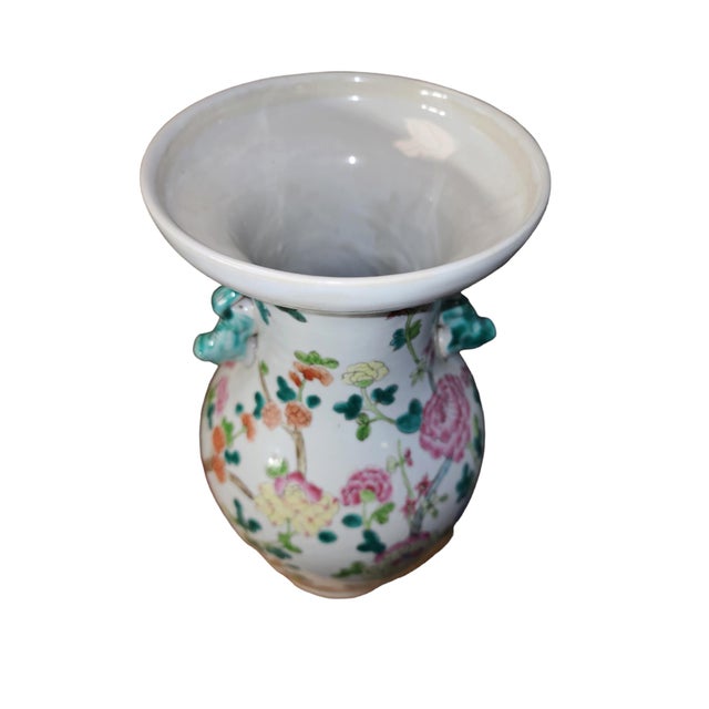 Mid 20th Century 20th Century Qianlong Famille Rose Large Floral Vase For Sale - Image 5 of 7