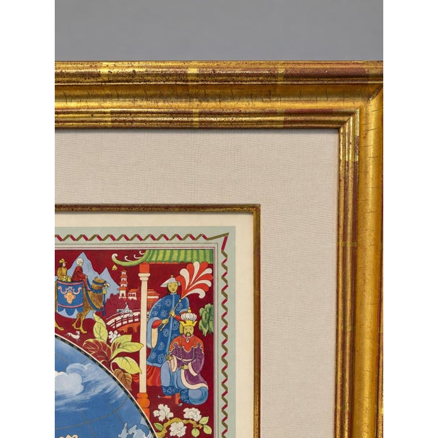 Lucien Boucher Air France Double-Hemisphere Planisphere Lithograph, France For Sale In Providence - Image 6 of 13