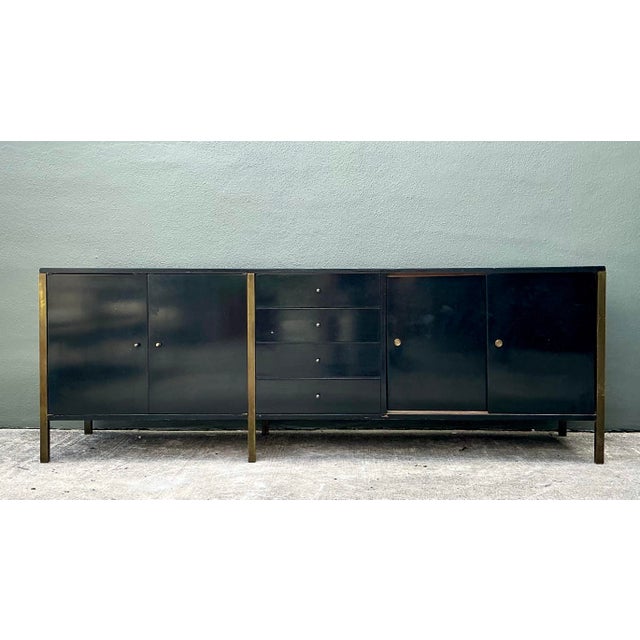 Vintage MCM Sliding Door Credenza After Paul McCobb For Sale - Image 10 of 12
