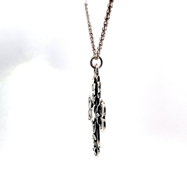 1970s 1970s Retired James Avery Sterling Silver "La Primavera" Cross Necklace For Sale - Image 5 of 7