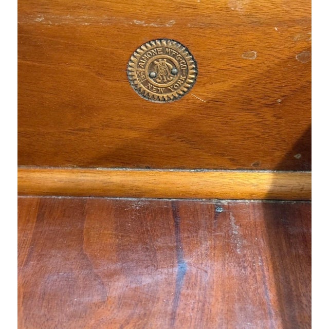 French Louis XV Style Triple Oval Mirror Walnut Vanity & Chair For Sale - Image 17 of 17