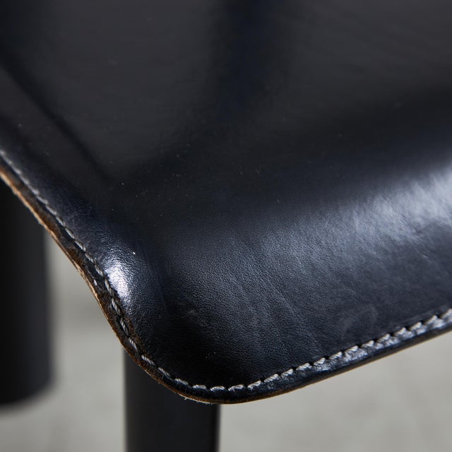 Black Regia Dining Chair Set attributed to Antonello Mosca for Ycami Collection, 1980s, Set of 4 For Sale - Image 8 of 18