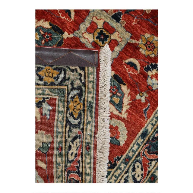 Red Color Fine Hand Knotted Persian Bidjar Runner For Sale - Image 4 of 4