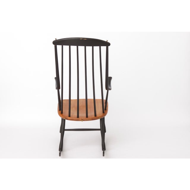 Wood Vintage Grandessa Rocking Chair by Lena Larsson for Nesto, Sweden, 1960s For Sale - Image 7 of 11