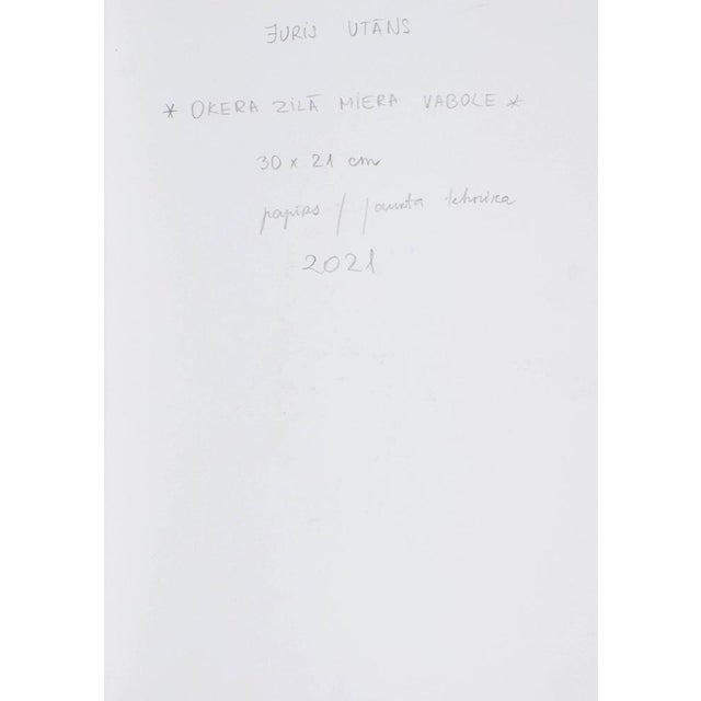 Juris Utans, Ocher-Blue Peace Beetle, 2021, Mixed Media and Paper, in Very Good conditions. Designed from 2000 I have...