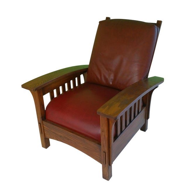 Arts & Crafts Oak Wood Recliner Chair Chairish