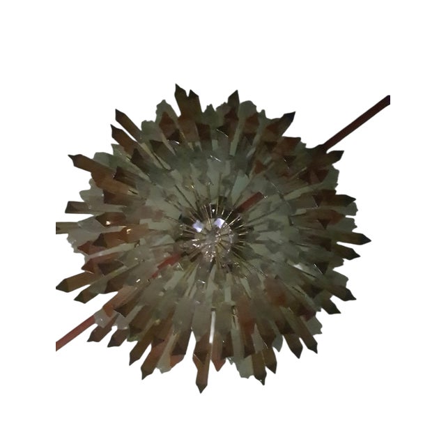 1970s Triedri Model Chandelier in Amber and Transparent Glass from Venini Murano, 1970s For Sale - Image 5 of 9