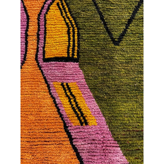 Pink Boho Chic Moroccan Berber Wool Rug For Sale - Image 8 of 8