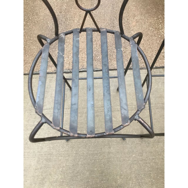 John Risley John Risley Style Wrought Iron Bar Stools- A Pair For Sale - Image 4 of 9