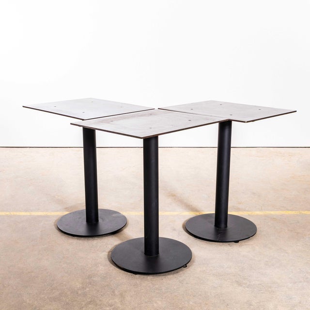 Vintage Black Steel Square Café Table, 1950 For Sale - Image 9 of 9