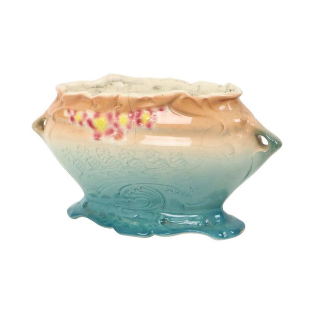 Art Nouveau Majolica Planter by Gustave De Bruyn, 1890s For Sale - Image 5 of 14