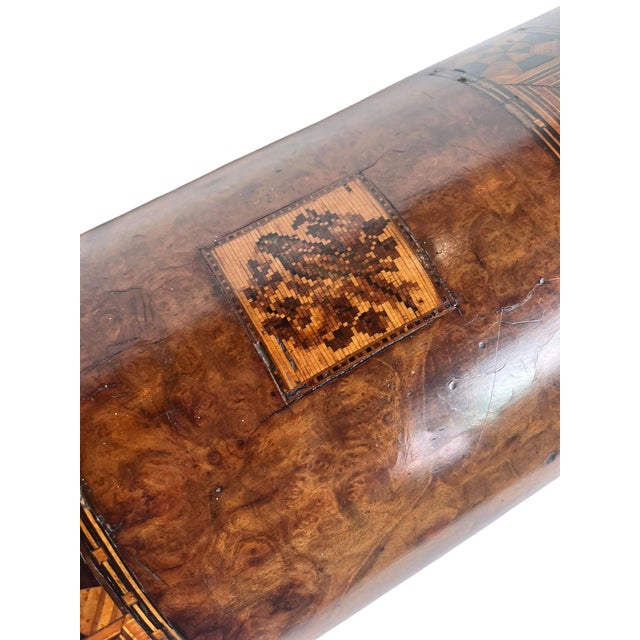 Exceptional Inlaid British Tunbridge Ware Tea Caddy With Dome Top and Complete Interior For Sale - Image 9 of 10