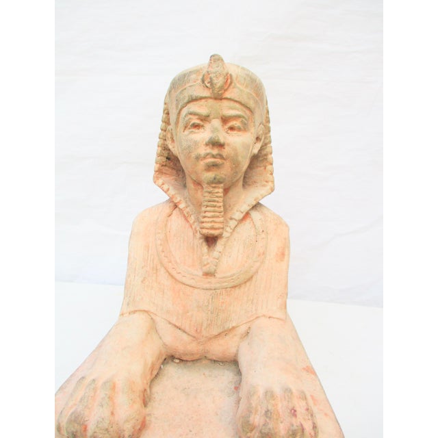 Vintage Brick Sphinx Garden Statue For Sale In New York - Image 6 of 16