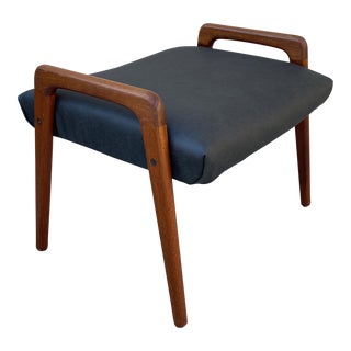 1960s Mid Century Modern Teak Ottoman For Sale