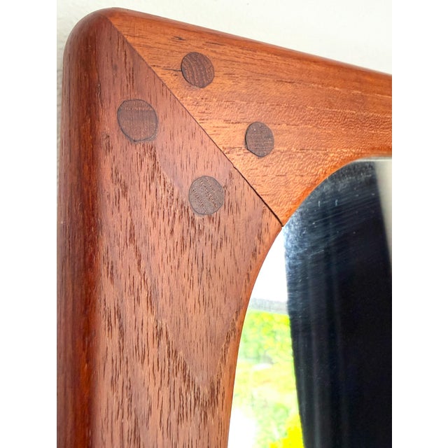 Aksel Kjersgaard Vintage Scandinavian Modern Teak Wall Mirror attributed to Aksel Kjersgaard, 1960s For Sale - Image 4 of 9