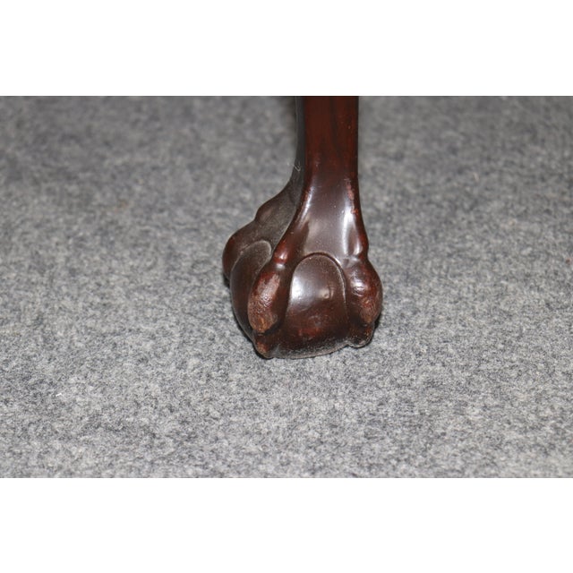 Pair Reticulated Carved Walnut Georgian Style Ball and Claw Foot Side Chairs For Sale - Image 9 of 10