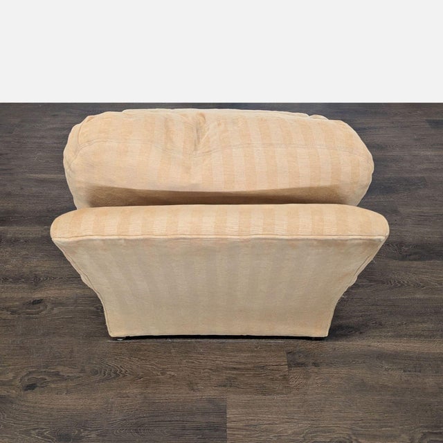 Crate & Barrel Beige Striped Lounge Chair For Sale In San Francisco - Image 6 of 9