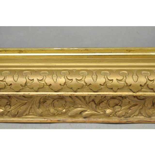 Antique Victorian Gold Gilt Oak Wood Leafy Scroll Deep Picture Frame 32.5 X 26.5 For Sale - Image 12 of 18