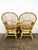 Wood Vintage Rattan Bamboo Fan Back Chairs- A Pair For Sale - Image 7 of 12