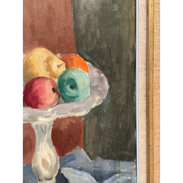 Ellis Wallin, Flowers and Fruit, 1968, Oil on Canvas, Framed For Sale - Image 8 of 16