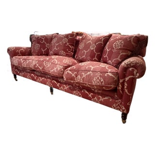 George Smith Raspberry Sofa For Sale