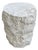 Natural Solid Marble Side Table Chiselled Finish, Smooth Top, Modern Organic For Sale