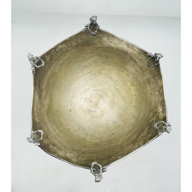 Metal 1980s Emilia Castillo, Silver-Plated "Monkey" Punch Bowl, Mexican Modernism For Sale - Image 7 of 18