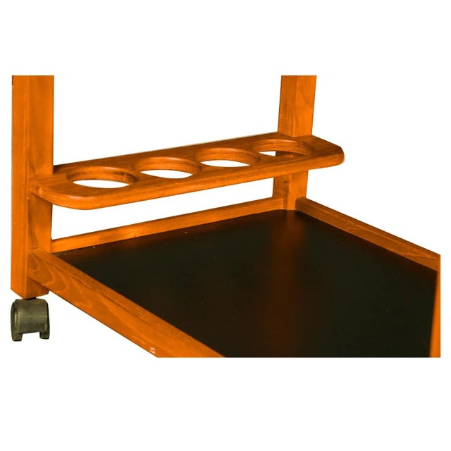 Mid Century Danish 1960s Teak Bar Cart Denmark For Sale - Image 9 of 10