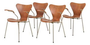 Chairs by A. Jacobsen for Fritz Hansen, Set of 4