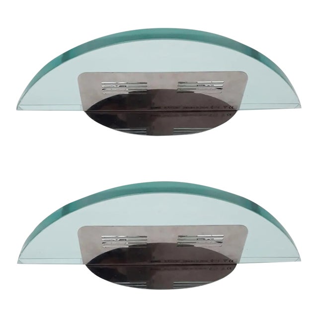 Mid 20th Century Beveled Glass Sconces by Fontana Arte - a Pair For Sale