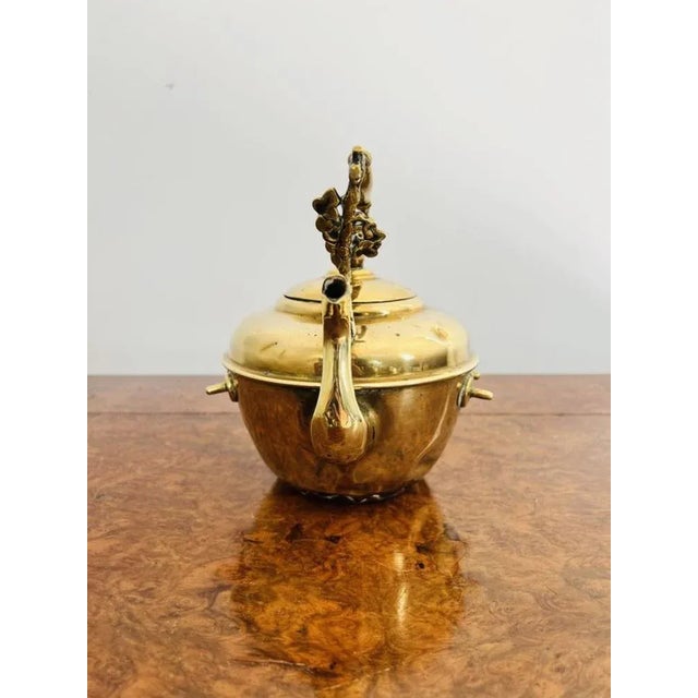Antique Victorian Brass Spirit Kettle and Stand, 1880, Set of 2 For Sale - Image 4 of 8