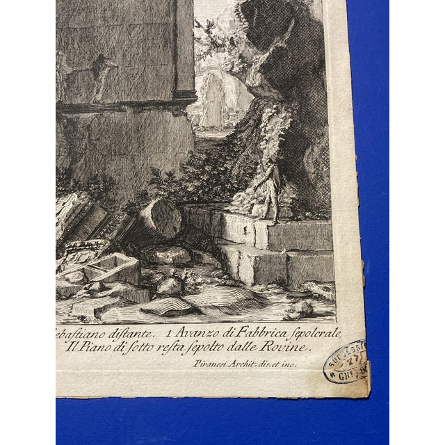 Giovanni Battista Piranesi, Vew of the Remains of the Mausoleums, Original Eau-Forte Etching, 1800s For Sale - Image 6 of 18